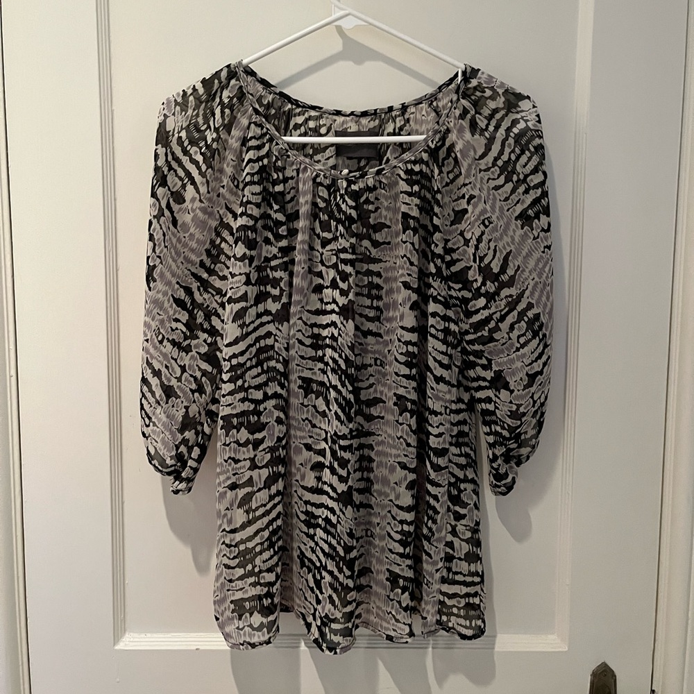 Sunday in Brooklyn snake animal print top with button closure